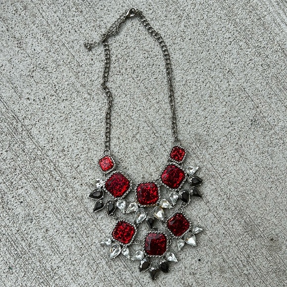 Vintage Glass Rhinestone & Metal Necklace - Picture 3 of 5